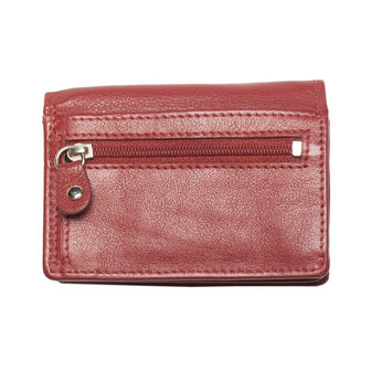 Compacte portemonnee, rood leer - Arrigo