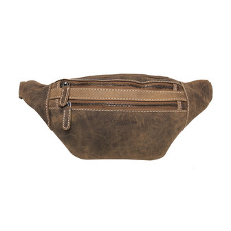 Leren Crossbody Tas - Heuptas Van Bruin Leer - Arrigo