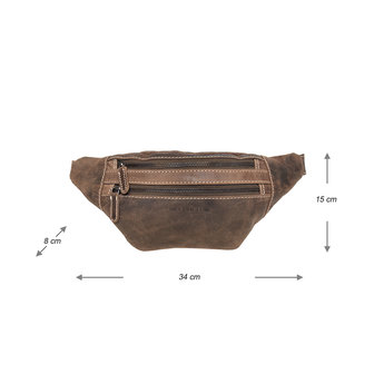Leren Crossbody Tas - Heuptas Van Bruin Leer - Arrigo