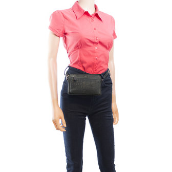 Crossbody Tasje - Heuptasje Van Zwart Leer - Arrigo.nl