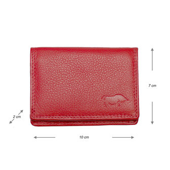 Compacte portemonnee, rood leer - Arrigo