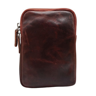 Rood leren telefoontasje - Arrigo.nl