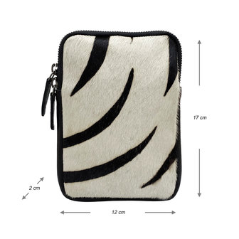 Leren telefoontasje met zebraprint - arrigo.nl