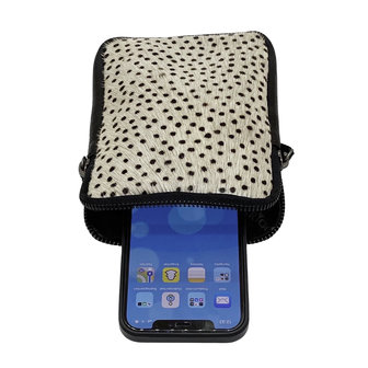 Leren telefoontasje met dierenprint - arrigo.nl