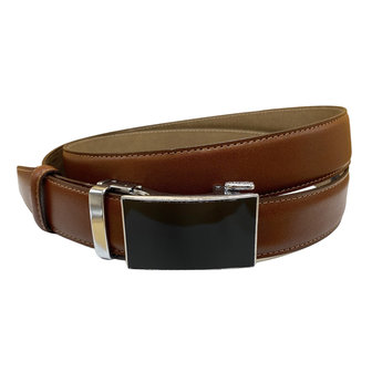 Heren riem lichtbruin leer met automatische gesp - Arrigo