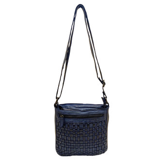 Dames tas van donkerblauw gevlochten leer - Arrigo
