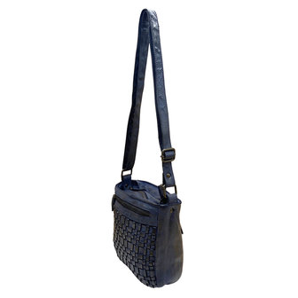 Dames tas van donkerblauw gevlochten leer - Arrigo