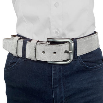 Riem heren riem dames grijs suede - Arrigo.nl