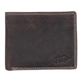 Billfold portemonnee donkerbruin buffelleer - Arrigo