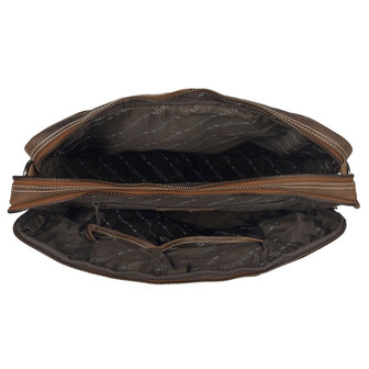 Laptoptas cognac buffelleer - Arrigo.nl