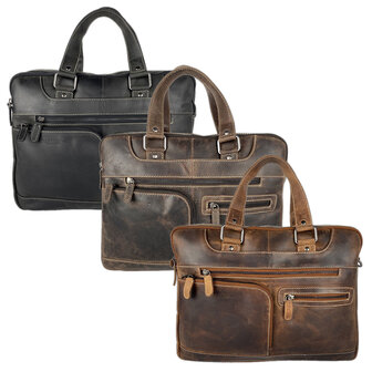 Laptoptas cognac buffelleer - Arrigo.nl