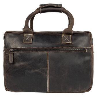 Westernbag laptoptas donkerbruin buffelleer - Arrigo