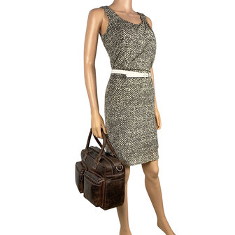Westernbag laptoptas donkerbruin buffelleer - Arrigo