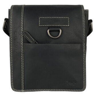 Crossbody Tas Heren Dames Zwart Buffelleer - Arrigo.nl
