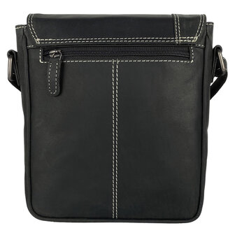 Crossbody Tas Heren Dames Zwart Buffelleer - Arrigo.nl