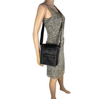 Crossbody Tas Heren Dames Zwart Buffelleer - Arrigo.nl