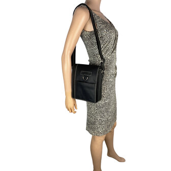 Crossbody Tas Heren Dames Zwart Buffelleer - Arrigo.nl