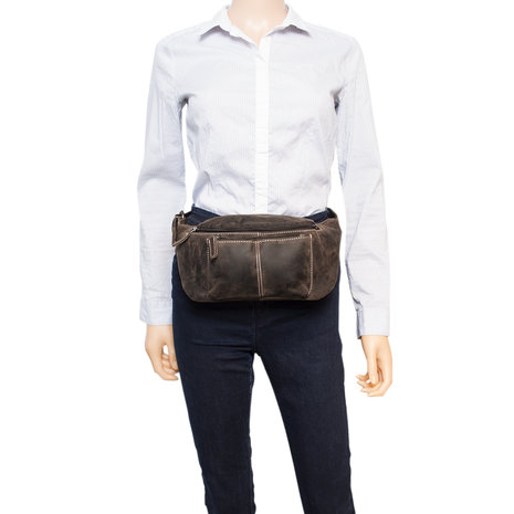 Bruin Leren Heuptas - Buiktas Voor Heren En Dames - Arrigo