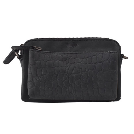 Crossbody Tasje - Heuptasje Van Zwart Leer - Arrigo.nl