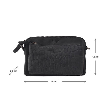 Crossbody Tasje - Heuptasje Van Zwart Leer - Arrigo.nl