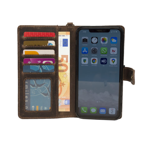 iPhone XS MAX hoesje van lichtbruin leer - Arrigo.nl
