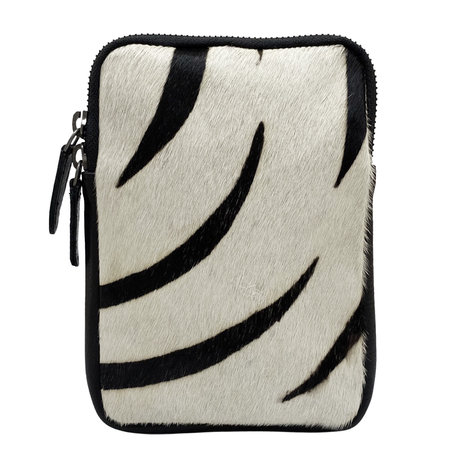 Leren telefoontasje met zebraprint - arrigo.nl