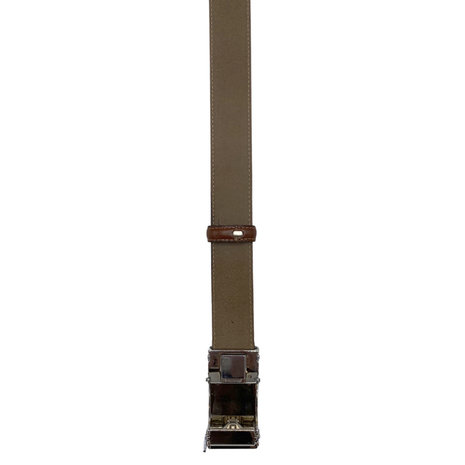 Heren riem lichtbruin leer met automatische gesp - Arrigo