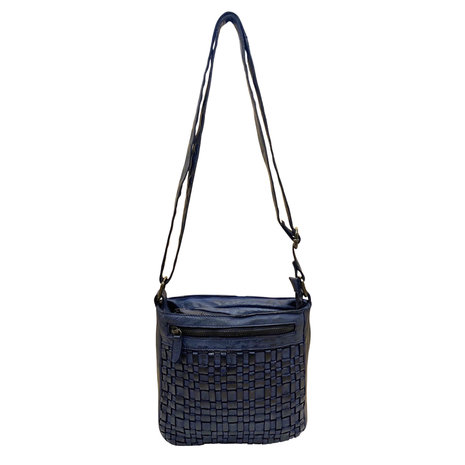 Dames tas van donkerblauw gevlochten leer - Arrigo