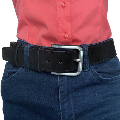 Riem heren riem dames zwart suede - Arrigo.nl
