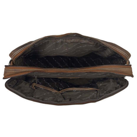 Laptoptas cognac buffelleer - Arrigo.nl