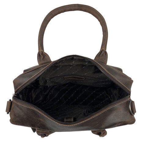 Westernbag laptoptas donkerbruin buffelleer - Arrigo
