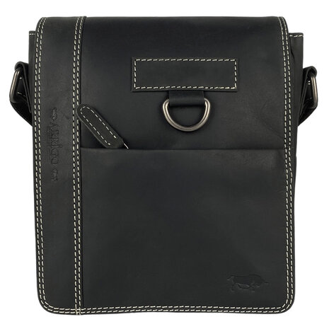 Crossbody Tas Heren Dames Zwart Buffelleer - Arrigo.nl