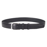 Zwarte Leren Riem Van 3.5 cm Breed Met Een Zilveren Gesp