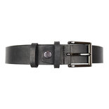 Leren riem, 3 cm breed, vintage look met zilveren gesp
