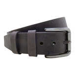 Leren Riem Antraciet 4.5 cm Breed met Zilverkleurige Gesp