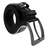 Riem Dames - Riem Heren 3.5 cm Zwart Leer met Print