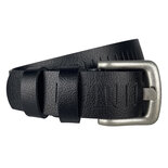 Riem zwart geperforeerd leer 4 cm