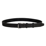 Zwart Leren Riem Van 3 cm Breed Met Een Zilveren Gesp