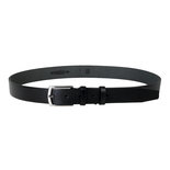 Zwarte Leren Riem Van 3 cm Breed Met Een Zilveren Gesp