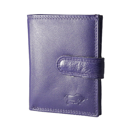 Leren anti skim pasjeshouder mapje in de kleur aubergine