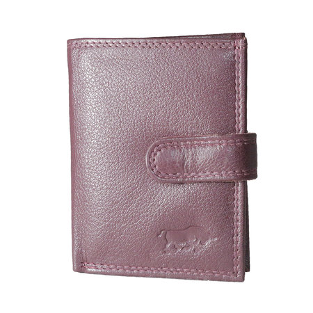 Leren anti skim pasjeshouder mapje in de kleur bordeaux rood
