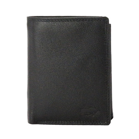 Compacte zwart leren billfold euro portemonnee