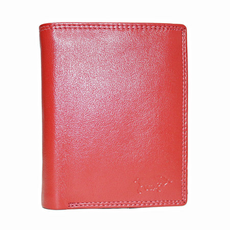 Compacte rood leren billfold euro portemonnee
