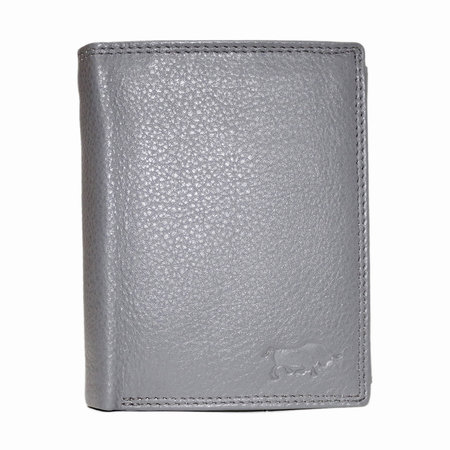 Compacte grijs leren billfold euro portemonnee