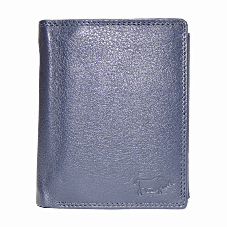 Compacte donkerblauw leren billfold euro portemonnee