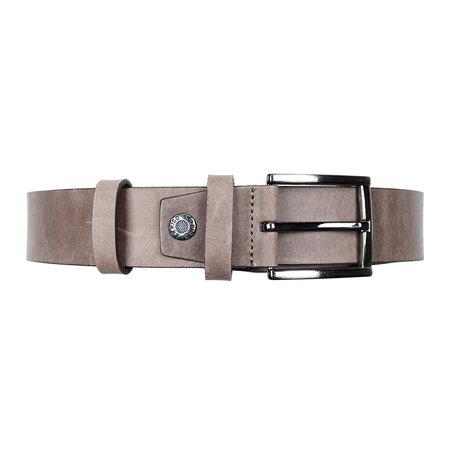 Leren riem, 3.5 cm breed, donkerbruin met zilveren gesp