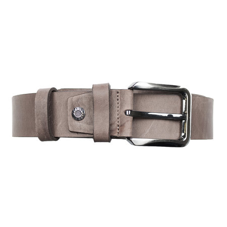 Leren riem, 4 cm breed, donkerbruin met zilveren gesp