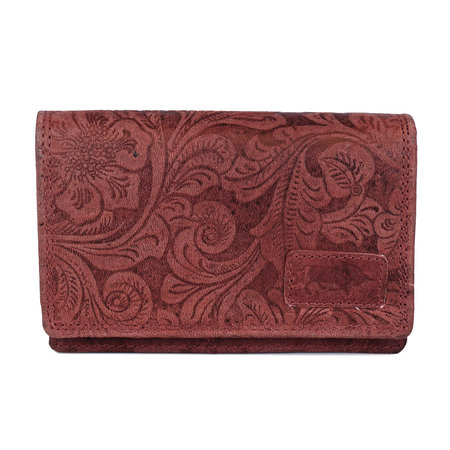 Leren Dames Portemonnee Met Bloemenprint