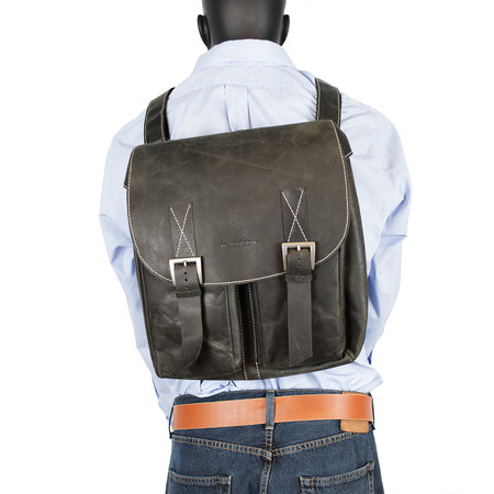 Zwart Leren Rugzak - Schoudertas - Crossbody Tas