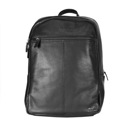Leren Laptop Rugtas van Soepel Zwart Leer